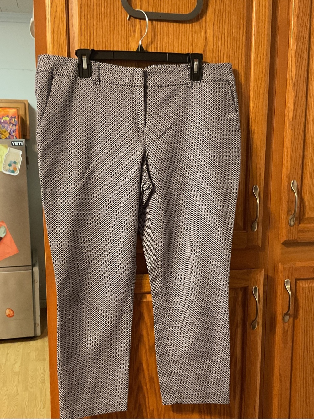 Willi Smith Navy & White Cropped Patterned Pants size 14 women’s